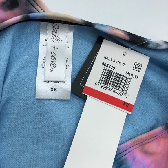 Salt & Cove Tie-Dye High-Waist Bikini Swim Bottom Pink Black Multicolor XS - Picture 6 of 8